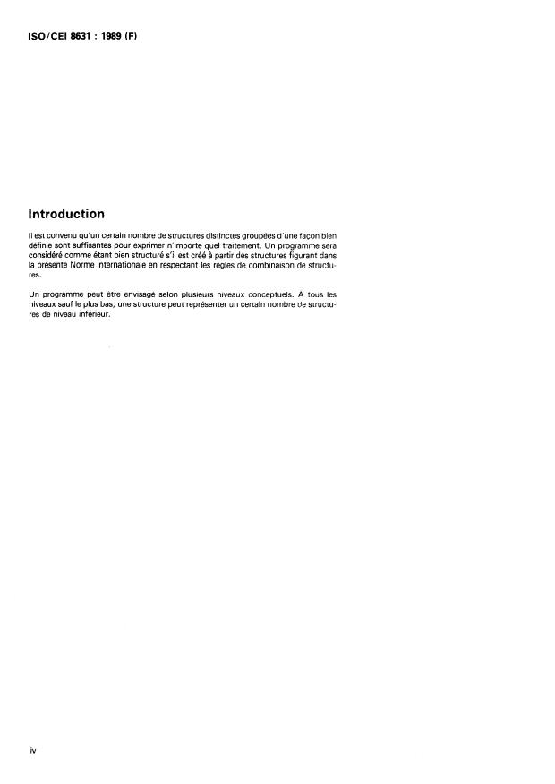 ISO/IEC 8631:1989 ISO/IEC 8631:1989 - Technologies de l'information -- Structures de programmes et normes pour leur représentation - Page 4 preview