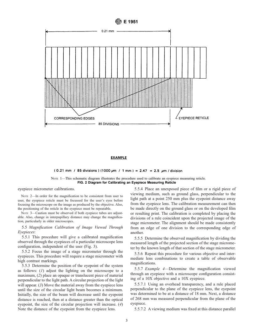 ASTM E1951-98 - Standard Guide for Calibrating Reticles and Light Microscope Magnifications