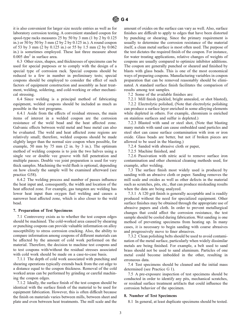 ASTM G4-95 - Standard Guide for Conducting Corrosion Coupon Tests in Field Applications