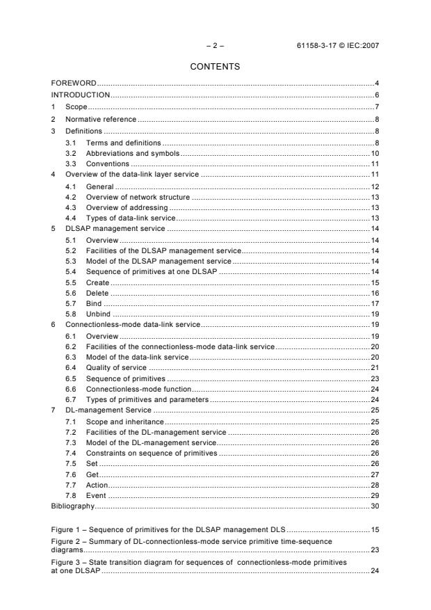 IEC 61158-3-17:2007 IEC 61158-3-17:2007 - Industrial communication networks - Fieldbus specifications - Part 3-17: Data-link layer service definition - Type 17 elements - Page 4 preview