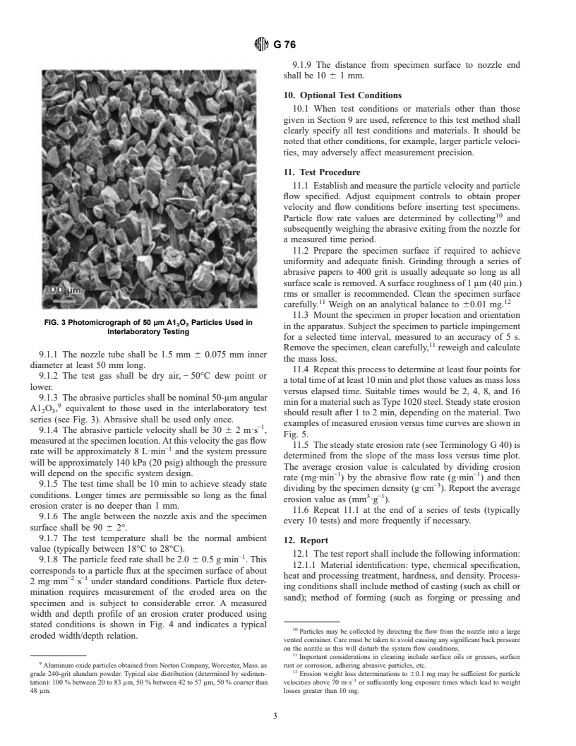 ASTM G76-95 - Standard Test Method for Conducting Erosion Tests by Solid Particle Impingement Using Gas Jets