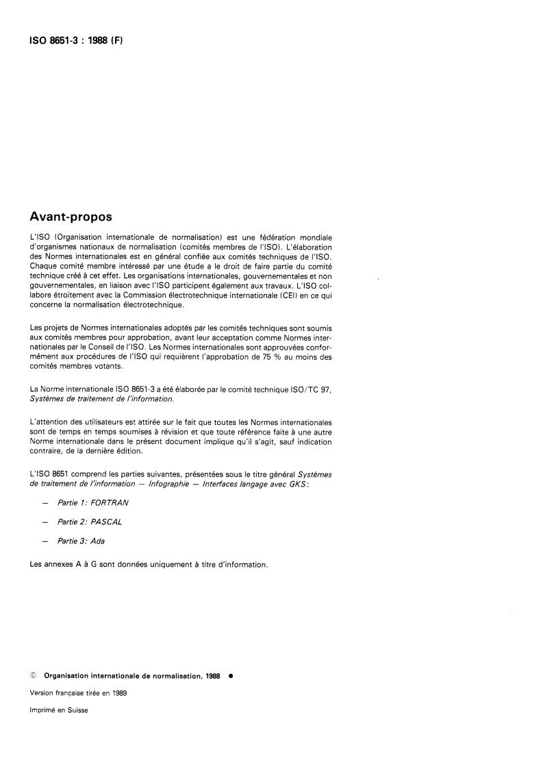 ISO 8651-3:1988 ISO 8651-3:1988 - Systèmes de traitement de l'information — Infographie — Interfaces langage avec GKS — Partie 3: Ada - Page 2 preview