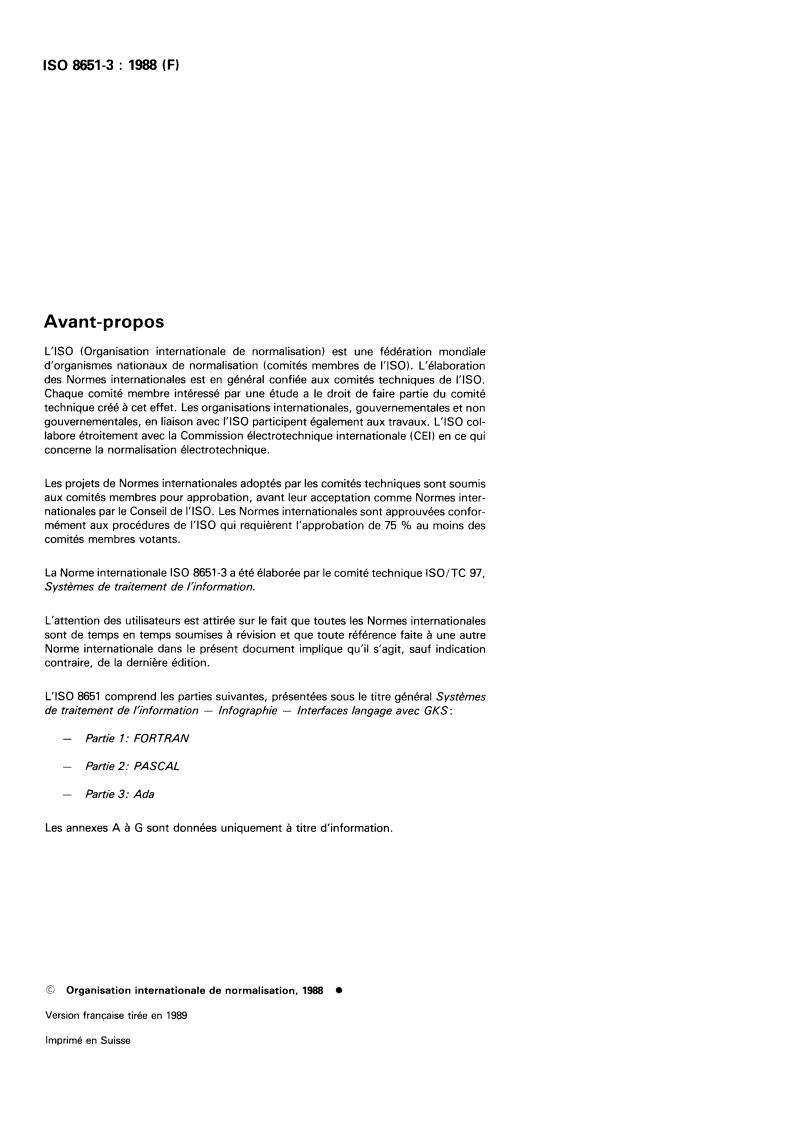 ISO 8651-3:1988 ISO 8651-3:1988 - Systèmes de traitement de l'information — Infographie — Interfaces langage avec GKS — Partie 3: Ada - Page 2 preview