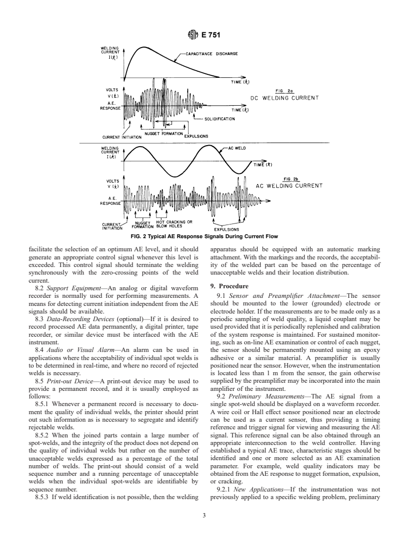 ASTM E751-96 - Standard Practice for Acoustic Emission Monitoring During Resistance Spot-Welding