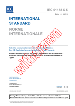 IEC 61158-5-5:2007 - Industrial communication networks - Fieldbus specifications - Part 5-5: Application layer service definition - Type 5 elements
Released:12/14/2007
Isbn:9782832214633 - Page 3 preview