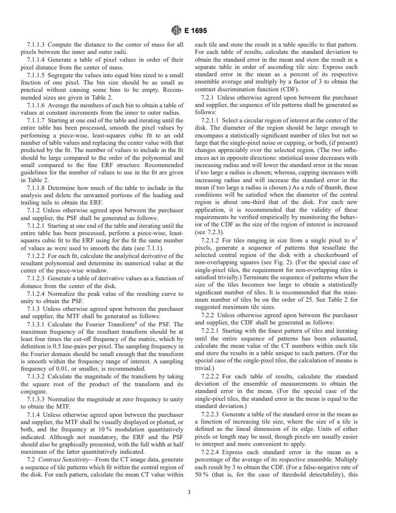 ASTM E1695-95 - Standard Test Method for Measurement of Computed Tomography (CT) System Performance