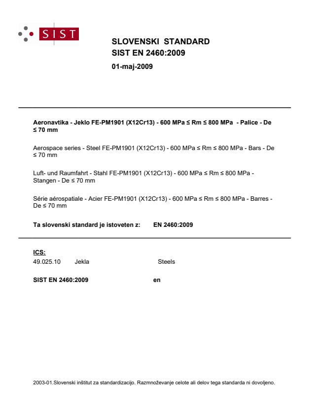 EN 2460:2009 EN 2460:2009 - Page 1 preview