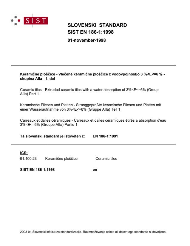 EN 186-1:1998
