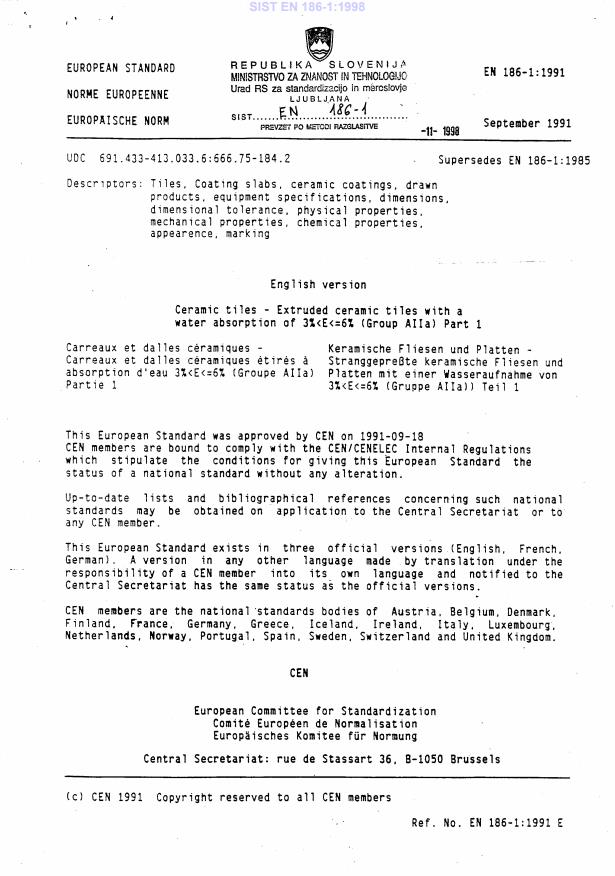 EN 186-1:1998