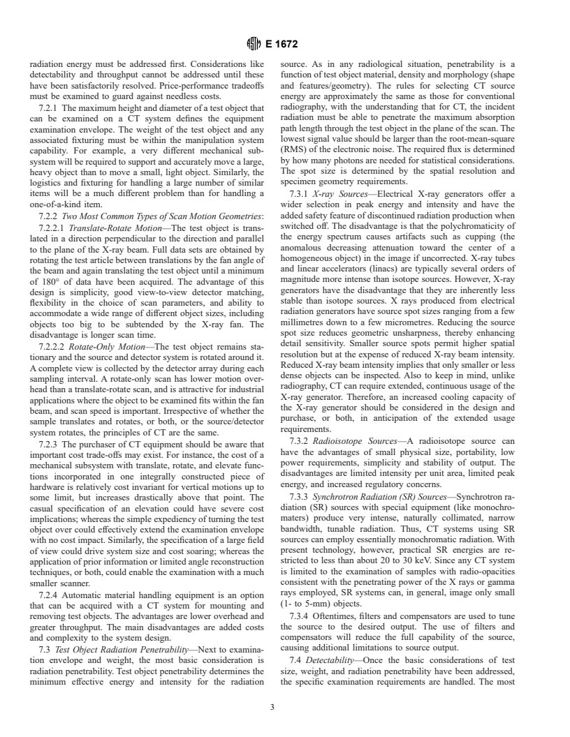 ASTM E1672-95 - Standard Guide for Computed Tomography (CT) System Selection