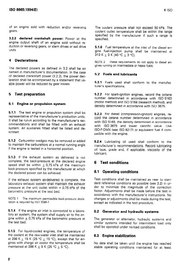 ISO 8665:1994 ISO 8665:1994 - Small craft -- Marine propulsion engines and systems -- Power measurements and declarations - Page 4 preview