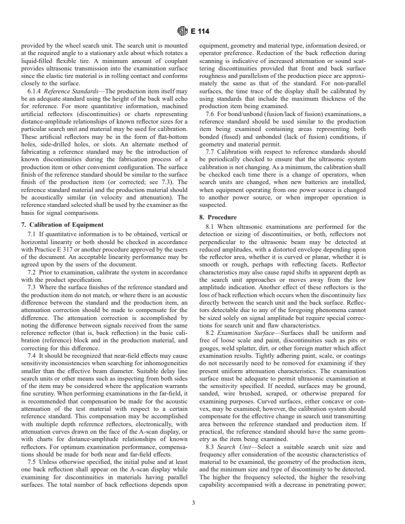 ASTM E114-95 - Standard Practice for Ultrasonic Pulse-Echo Straight-Beam Examination by the Contact Method