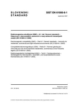 EN 61000-6-1:2007 - Page 1 preview