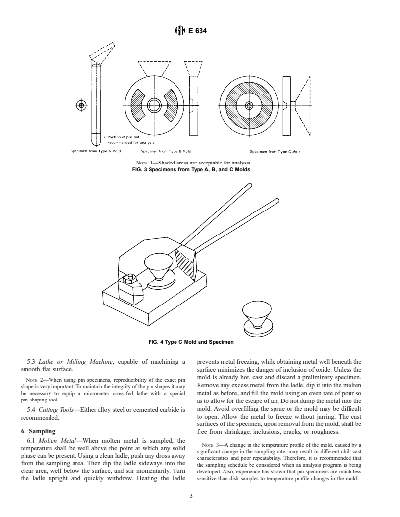 ASTM E634-96 - Standard Practice for Sampling of Zinc and Zinc Alloys for Optical Emission Spectrometric Analysis