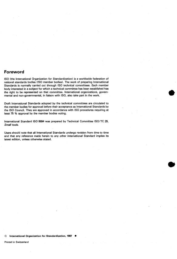 ISO 8694:1987 ISO 8694:1987 - Tools for moulding -- Shouldered ejector pins - Page 2 preview