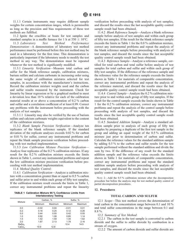 ASTM E1915-99 - Standard Test Method for Analysis of Metal Bearing Ores and Related Materials by Combustion Infrared Absorption Spectrometry