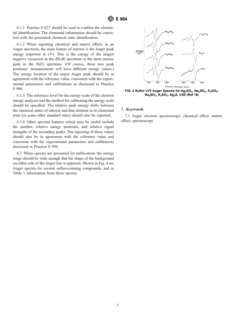 ASTM E984-95 - Standard Guide for Identifying Chemical Effects and Matrix Effects in Auger Electron Spectroscopy