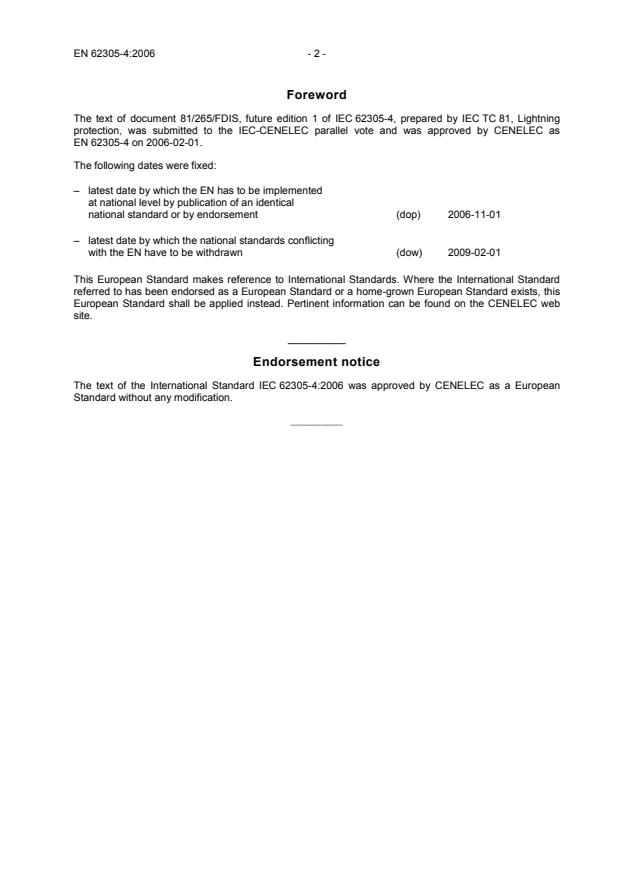 EN 62305-4:2006 EN 62305-4:2006 - Page 4 preview