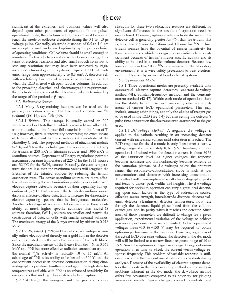 ASTM E697-96 - Standard Practice for Use of Electron-Capture Detectors in Gas Chromatography