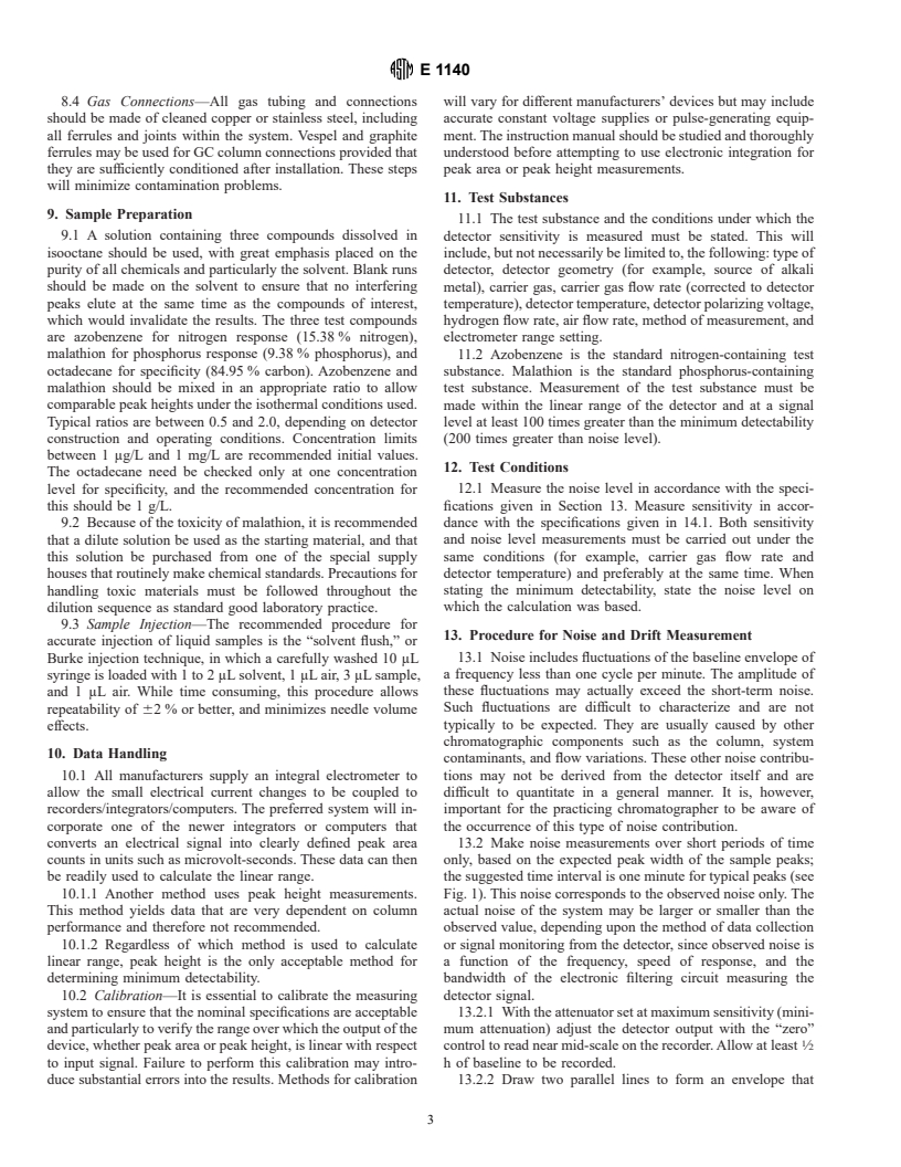 ASTM E1140-95 - Standard Practice for Testing Nitrogen/Phosphorus Thermionic Ionization Detectors for Use In Gas Chromatography