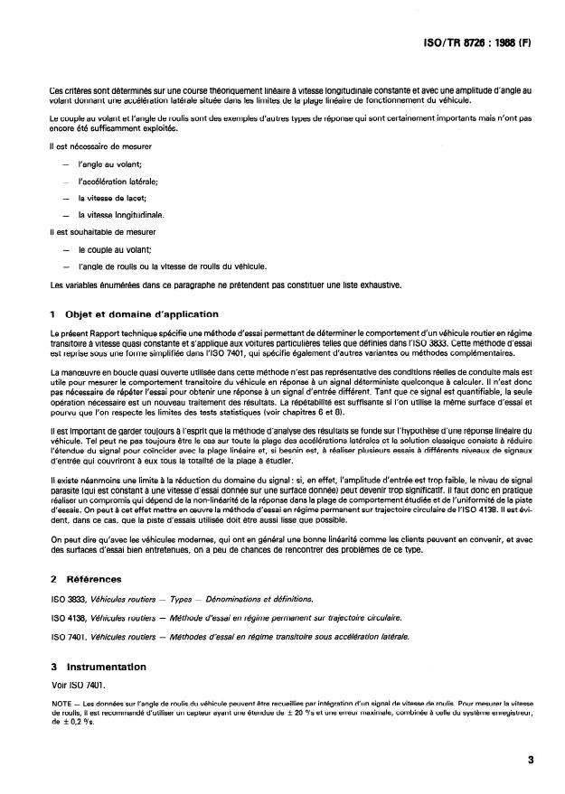 ISO/TR 8726:1988 - Road vehicles — Transient open-loop response test ...