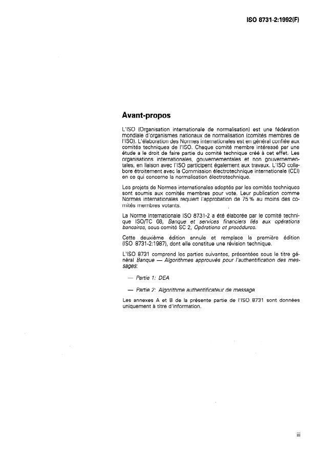 ISO 8731-2:1992 - Banque -- Algorithmes approuvés pour l'authentification des messages
