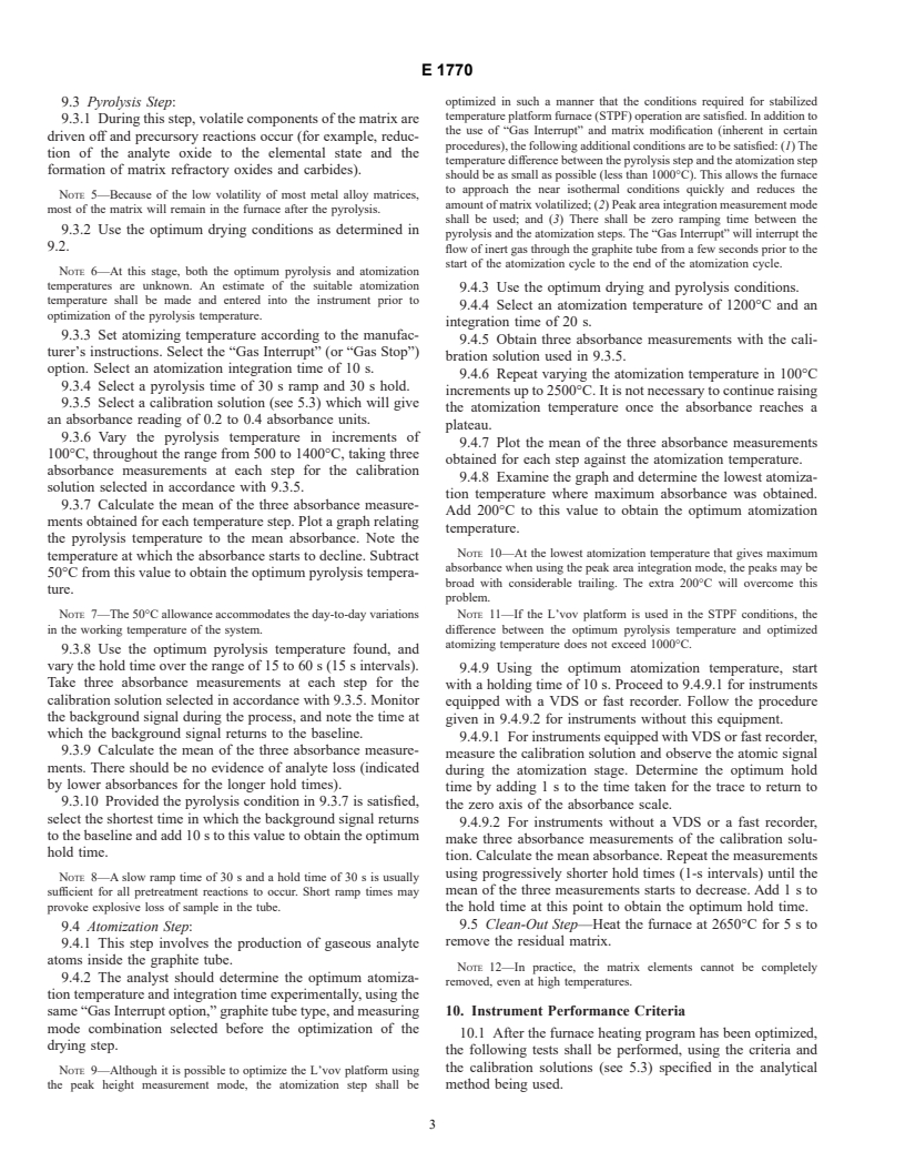 ASTM E1770-95 - Standard Practice for Optimization of Electrothermal Atomic Absorption Spectrometric Equipment