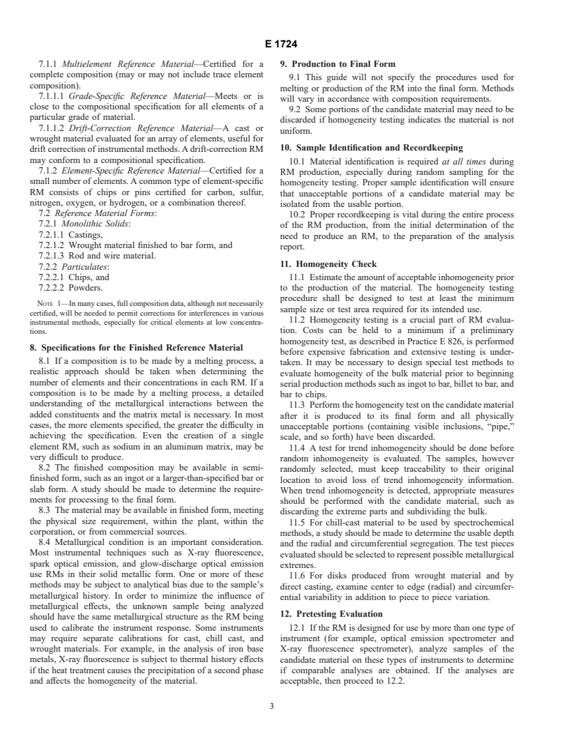 ASTM E1724-95 - Standard Guide for Testing and Certification of Metal and Metal-Related Reference Materials