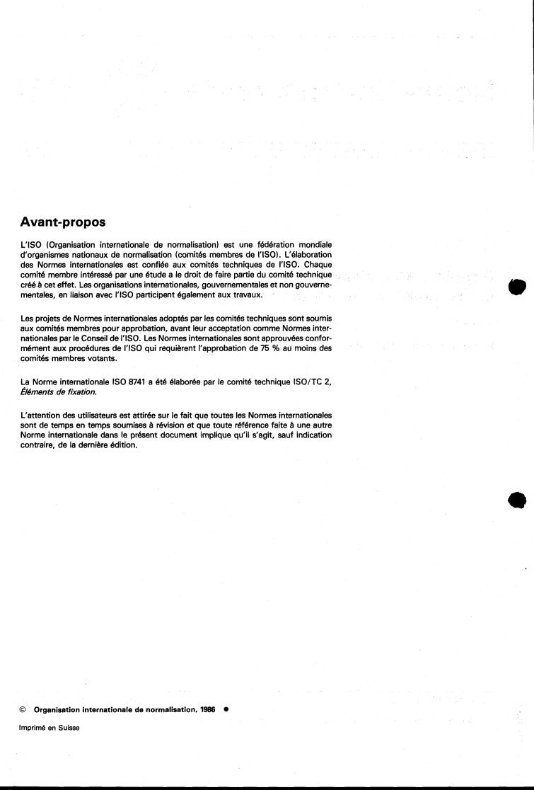ISO 8741:1986 ISO 8741:1986 - Grooved pins — Half-length reverse taper grooved
Released:11/6/1986 - Page 2 preview