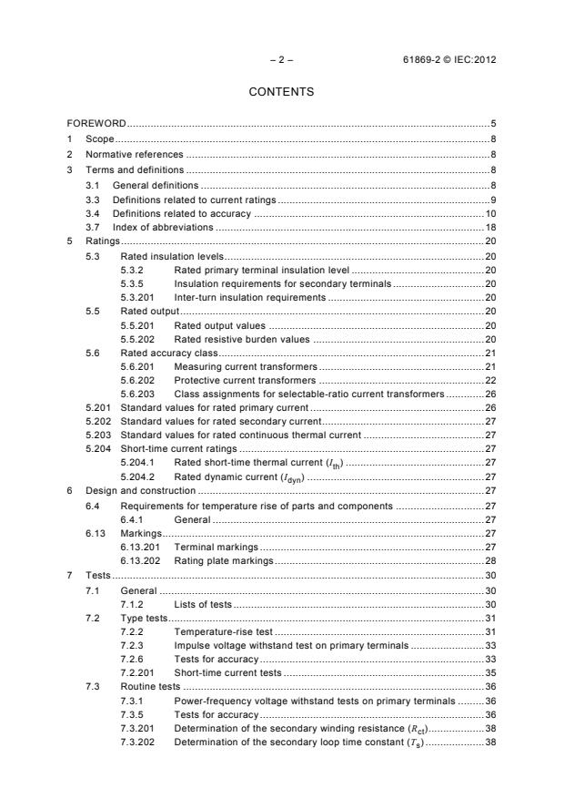 IEC 61869-2:2012 IEC 61869-2:2012 - Instrument transformers - Part 2: Additional requirements for current transformers - Page 4 preview