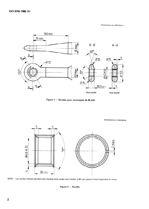 ISO 8755:1986 ISO 8755:1986 - Véhicules routiers utilitaires -- Liaisons mécaniques entre véhicules tracteurs et remorques -- Dispositifs d'attelage de 40 mm - Page 4 preview