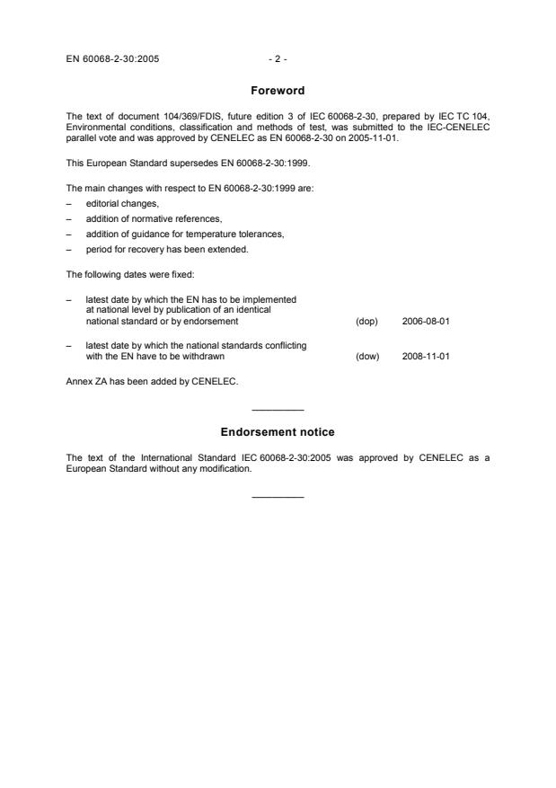EN 60068-2-30:2005 EN 60068-2-30:2006 - Page 4 preview