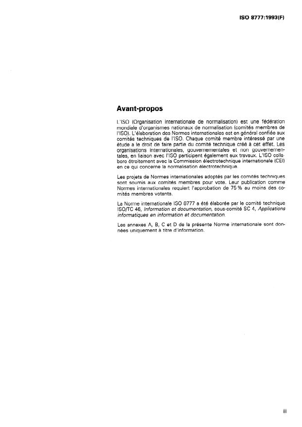 ISO 8777:1993 - Information et documentation -- Commandes pour les systemes interactifs de recherche d'information