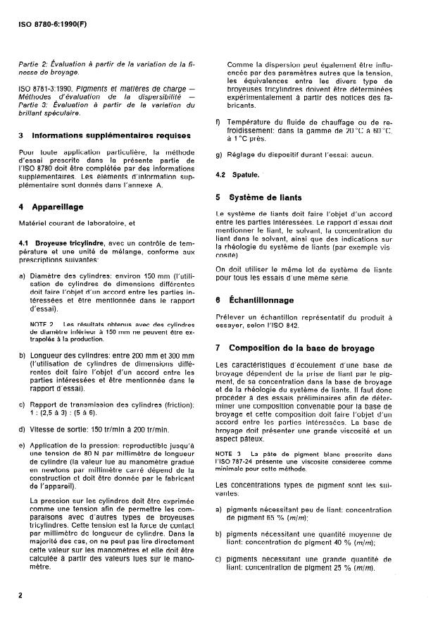 ISO 8780-6:1990 ISO 8780-6:1990 - Pigments et matieres de charge -- Méthodes de dispersion pour évaluer la dispersibilité - Page 4 preview
