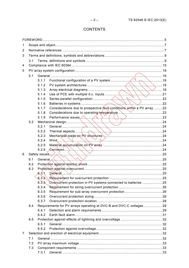 IEC TS 62548:2013 IEC TS 62548:2013 - Photovoltaic (PV) arrays - Design requirements
Released:7/26/2013 - Page 4 preview