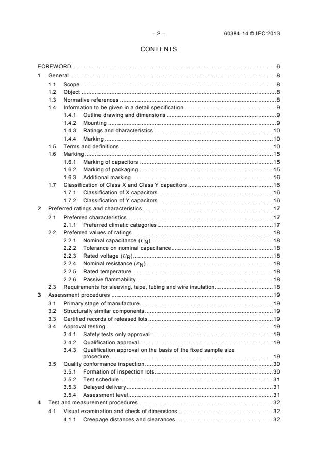 IEC 60384-14:2013 IEC 60384-14:2013 - Fixed capacitors for use in electronic equipment - Part 14: Sectional specification - Fixed capacitors for electromagnetic interference suppression and connection to the supply mains - Page 4 preview