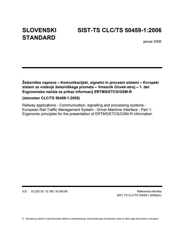 SIST-TS CLC/TS 50459-1:2006