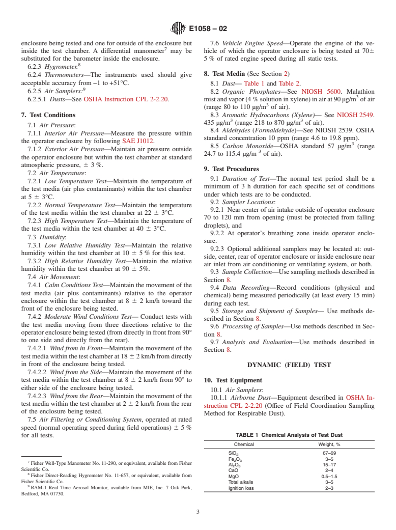 ASTM E1058-02 - Standard Test Methods for the Toxic Contamination of the Environment in the Operator Enclosure of Self-Propelled Agriculture Vehicles (Withdrawn 2010)