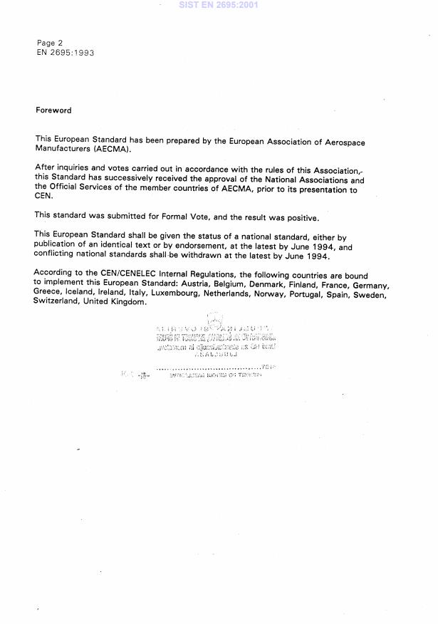 EN 2695:1993 EN 2695:2001 - Page 4 preview