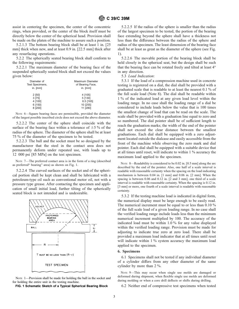 ASTM C39/C39M-99 - Standard Test Method for Compressive Strength of Cylindrical Concrete Specimens