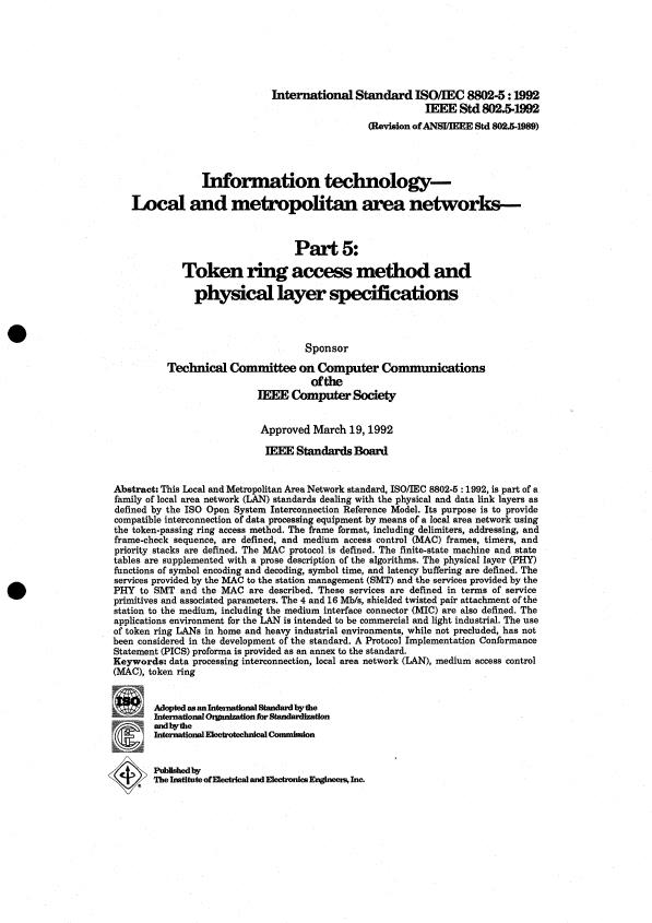 ISO/IEC 8802-5:1992 ISO/IEC 8802-5:1992 - Information processing systems -- Local and metropolitan area networks - Page 3 preview