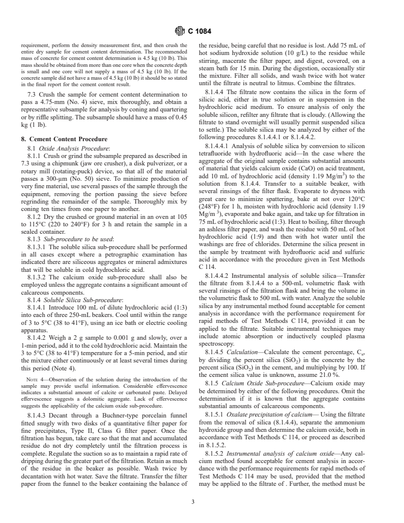 ASTM C1084-97 - Standard Test Method for Portland-Cement Content of Hardened Hydraulic-Cement Concrete