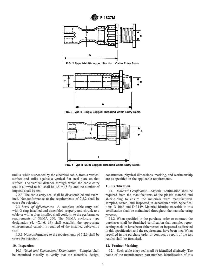 ASTM F1837M-97(2002) - Standard Specification for Heat-Shrink Cable Entry Seals (Metric)