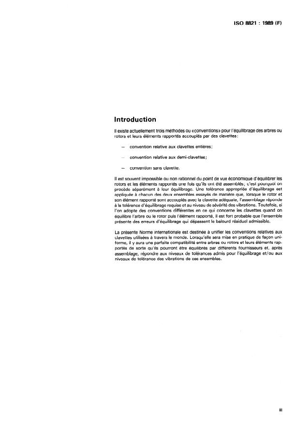 ISO 8821:1989 - Vibrations mécaniques -- Équilibrage -- Convention relative aux clavettes d'arbres et aux éléments rapportés