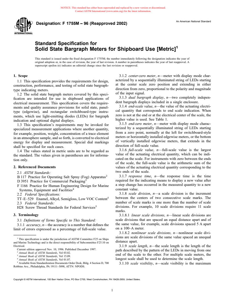 ASTM F1755M-96(2002) - Standard Specification for Solid State Bargraph Meters for Shipboard Use (Metric)