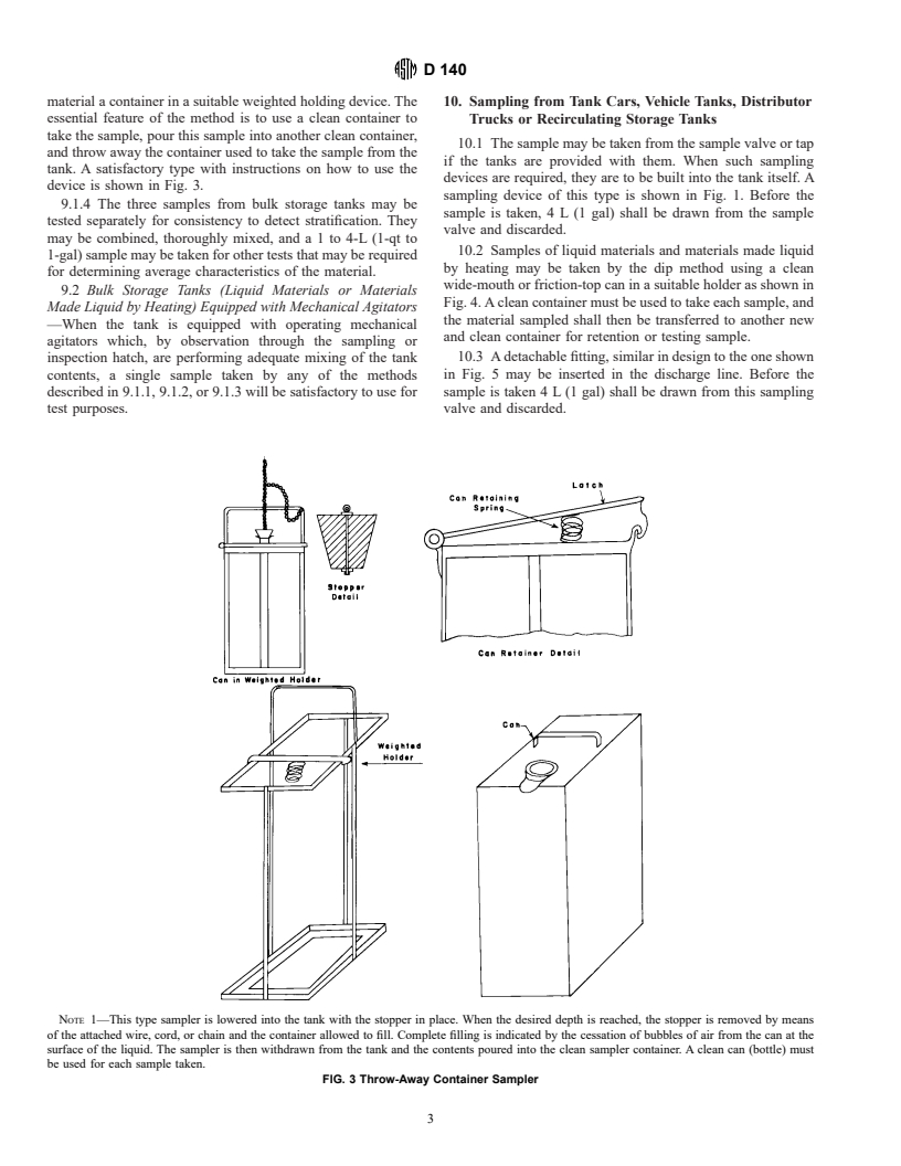 ASTM D140-00 - Standard Practice for Sampling Bituminous Materials