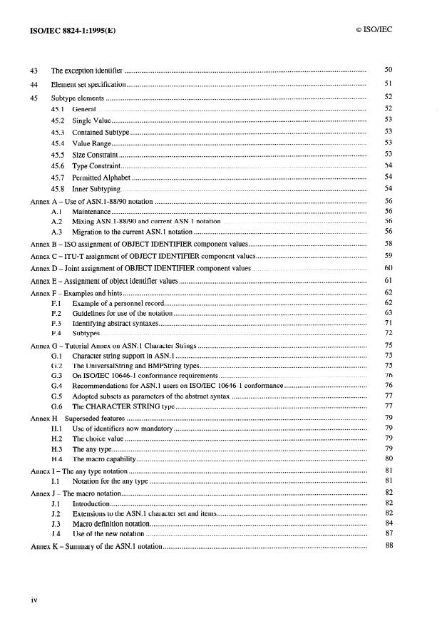 ISO/IEC 8824-1:1995 ISO/IEC 8824-1:1995 - Information technology -- Abstract Syntax Notation One (ASN.1): Specification of basic notation - Page 4 preview