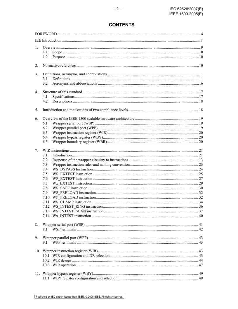 IEC 62528:2007 IEC 62528:2007 - Standard Testability Method for Embedded Core-based Integrated Circuits - Page 4 preview
