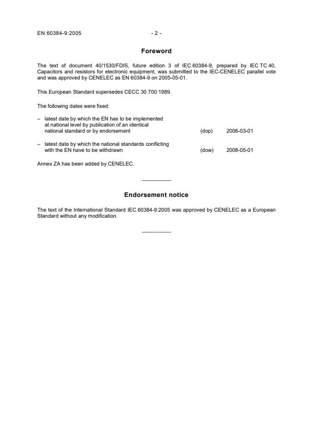 EN 60384-9:2005 EN 60384-9:2005 - Page 4 preview