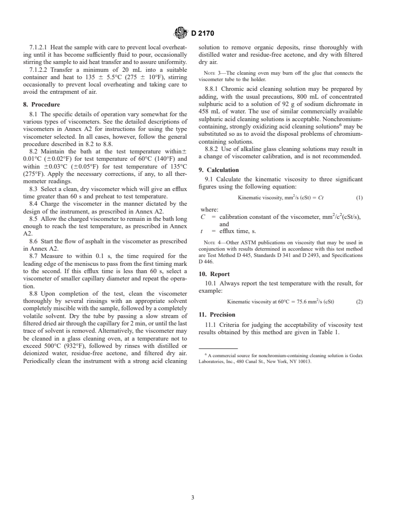 ASTM D2170-01 - Standard Test Method for Kinematic Viscosity of Asphalts (Bitumens)